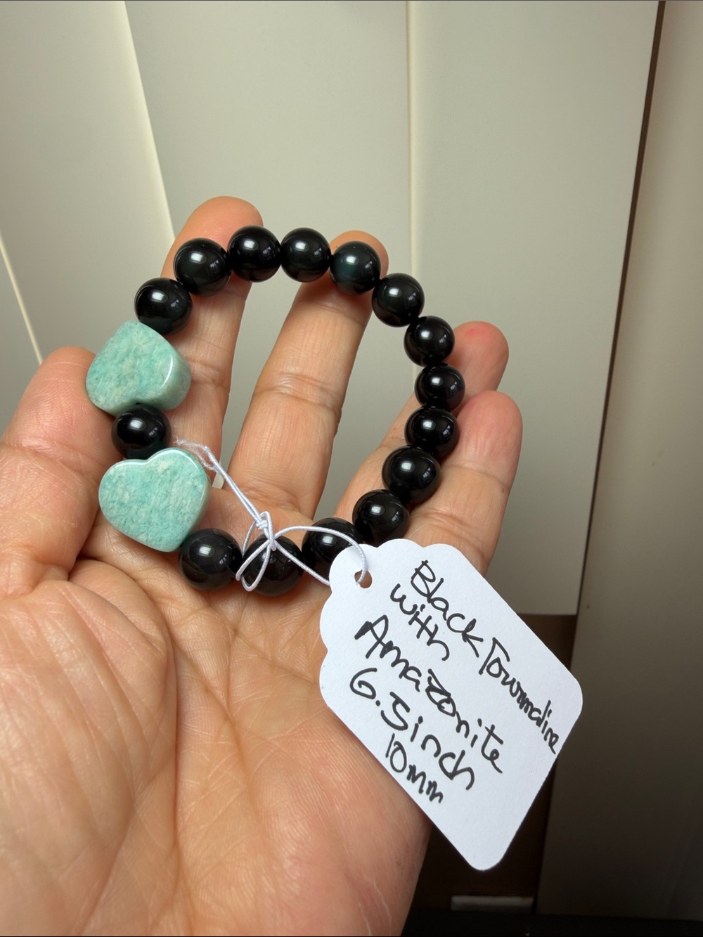 Black tourmaline with Amazonite all nature top quality
